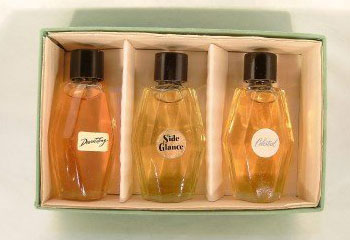 Anjou fragrance set: Devastating, Celestial, Side Glance perfumes, 1960